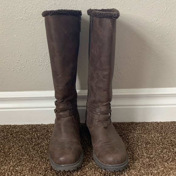SOLD Tall brown knee length riding boots womens 10 - Picture 2 of 5